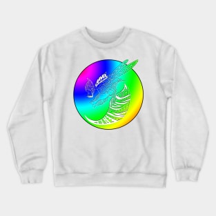 monster bee in pride rainbow gradient aesthetic art ecopop Crewneck Sweatshirt